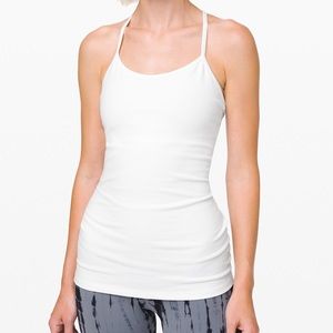 White Lululemon Power Y Tank